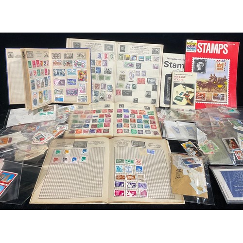 243 - Stamps - schoolboy albums, loose and in bags, etc