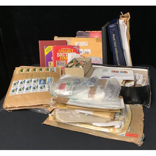 246 - Stamps - large box of mixed stamps in albums, on letters, loose in packets, etc, many thousands