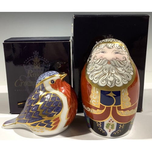 17 - A Royal Crown Derby paperweight, Santa Claus, as a Russian style Doll, exclusive signature edition, ... 