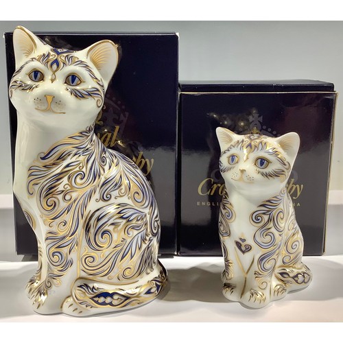 18 - A Royal Crown Derby paperweight, Majestic Cat, limited edition 1,511/3,500, gold stopper, boxed; ano... 
