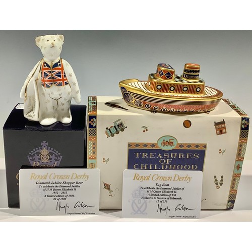 20 - A Royal Crown Derby Treasures of Childhood model, Tug Boat, to celebrate the Diamond Jubilee of HM Q... 