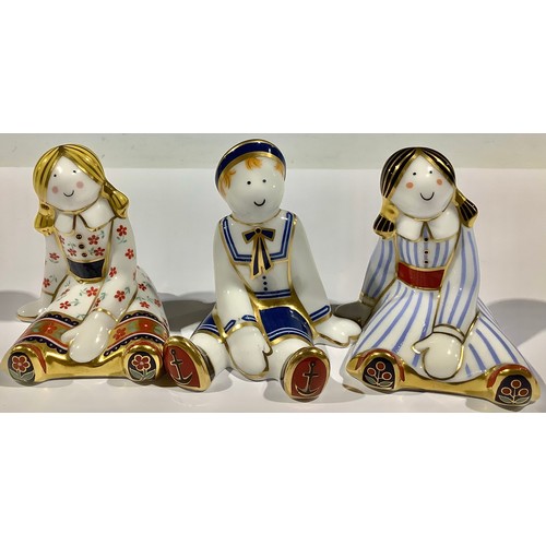 22 - A Royal Crown Derby Treasures of Childhood miniature figure, Rag Doll; others, Ragdoll Sailor, Fleur... 