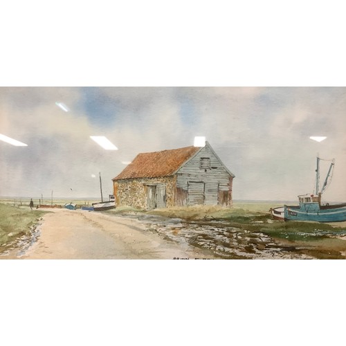 267 - Brian Day (British, 20th Century) 
a pair, Thornham Coal Barn and Thornham from the North,
signed, w... 