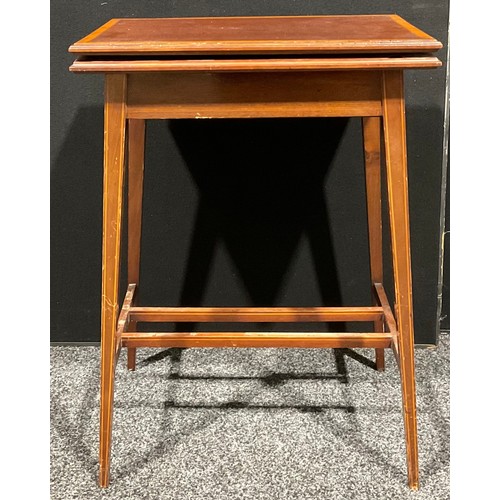 108 - An Edwardian satinwood banded mahogany card table, 73.5 high, 53.5 wide, 38 deep