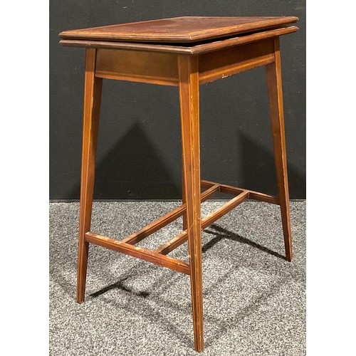 108 - An Edwardian satinwood banded mahogany card table, 73.5 high, 53.5 wide, 38 deep