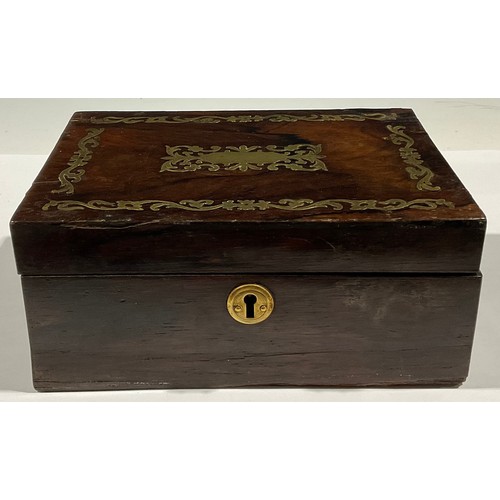 311 - A Regency rosewood brass inlaid workbox