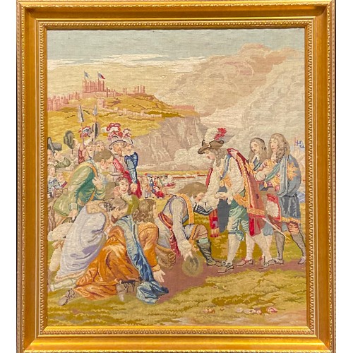 320 - A Victorian needlework tapestry, 93.5 x 82.5cm