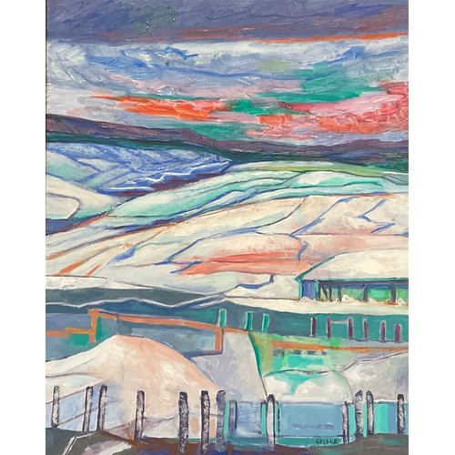 325 - Modern British School
Abstract Landscape,
oil on canvas, 38.5cm x 48.5cm; others, similar (3)