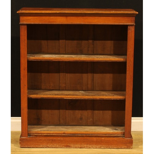 116 - A Victorian walnut open bookcase, 107cm high, 89cm wide, 29cm deep, c.1880