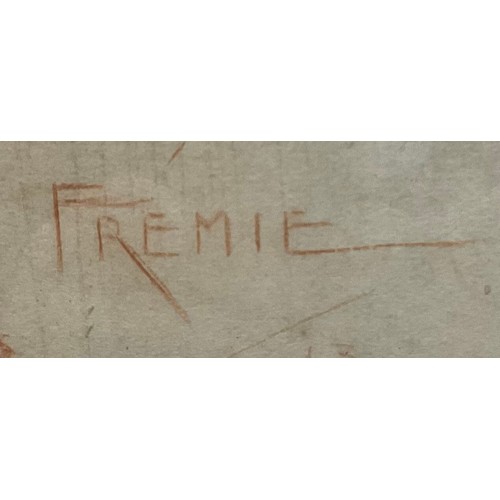 327 - Fremie (early 20th century)
A Lady of Fashion,
signed, red chalk drawing, 48cm x 25cm