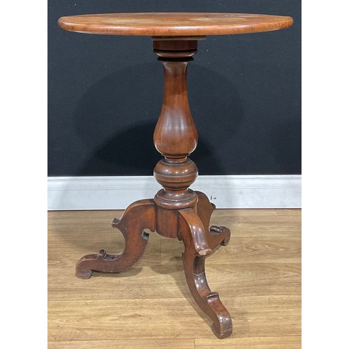 117 - A Victorian mahogany tripod occasional table, the underside unusually later applied with Commissioni... 