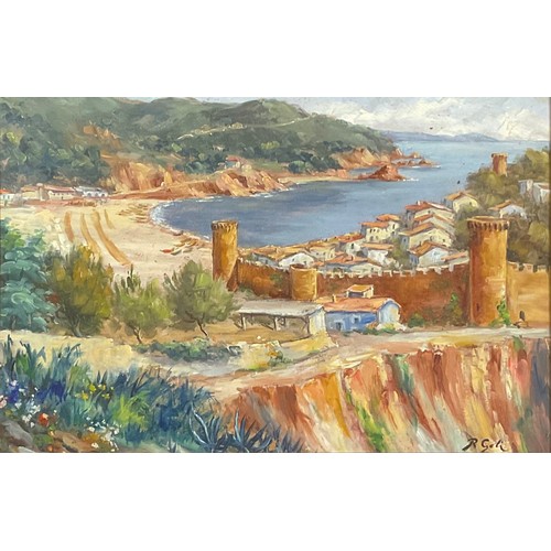 332 - R. Geli
Mediterranean Bay,
signed, oil on panel, 29cm x 44cm