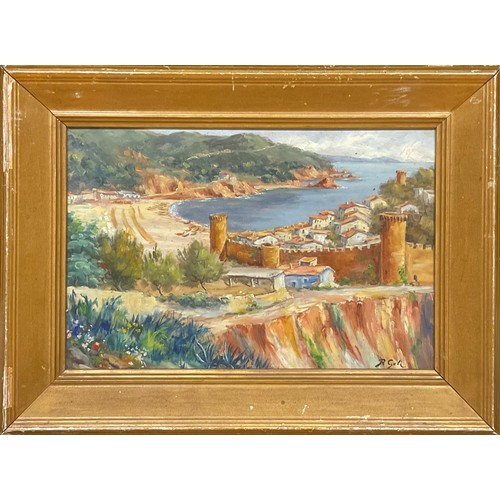 332 - R. Geli
Mediterranean Bay,
signed, oil on panel, 29cm x 44cm