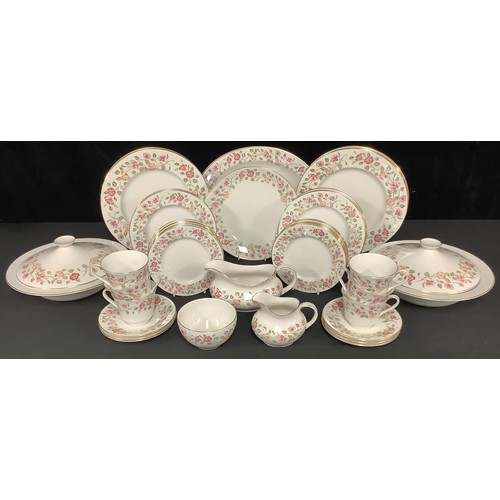 382 - A Royal Doulton Woodland Rose pattern dinner and tea service, first quality