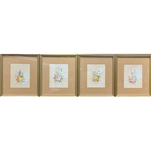 427 - Michael Crawley, a set of four, studies for porcelain, 11.5cm x 9cm