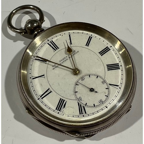 498 - A 935 silver pocket watch, Kay Jones & Co, Worcester