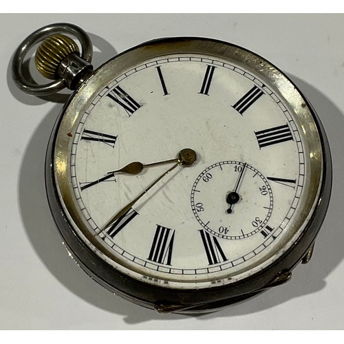 501 - A silver open faced pocket watch, marked 935