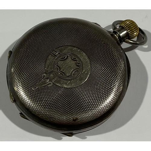 501 - A silver open faced pocket watch, marked 935