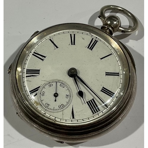 506 - A silver fusee pocket watch, Chester 1872