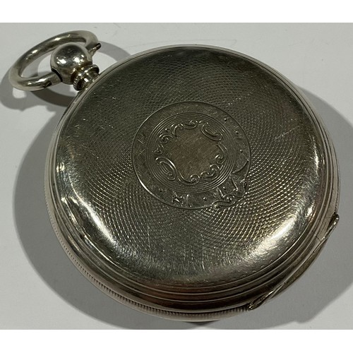 506 - A silver fusee pocket watch, Chester 1872