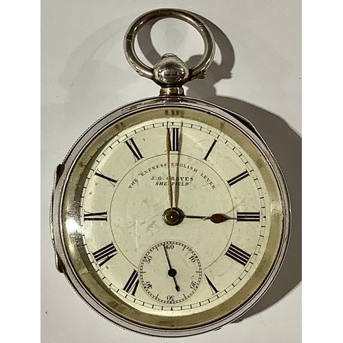 511 - An Edwardian silver open faced pocket watch,  Chester 1901