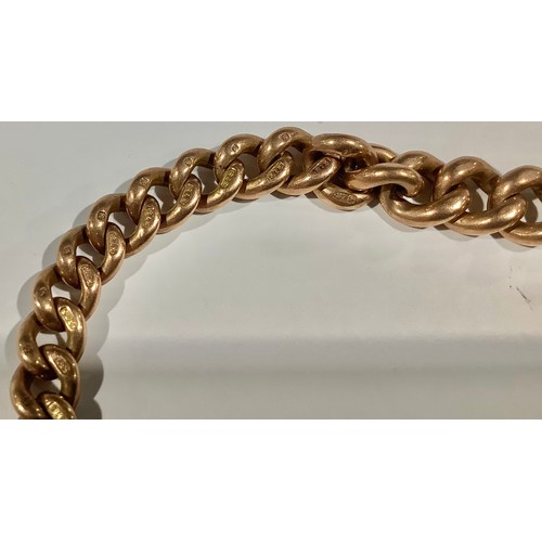 514 - A 9ct gold Albert chain, swivel fob, the chain 43g