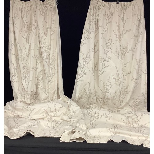 560 - Textiles - a pair of Laura Ashley interlined curtains, Pussy Willow, 135cm long, 260cm wide; another... 