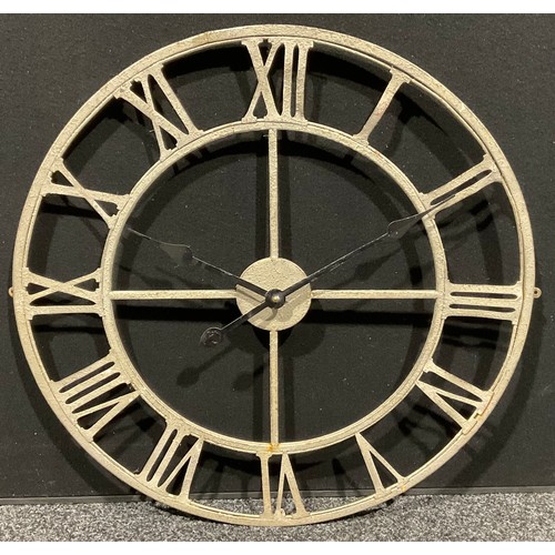 564 - A contemporary open metal work wall clock, 59cm diameter