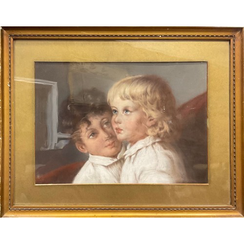 573 - English School (early 20th century)
portrait of children,
pastel, 27cm x 37.5cm