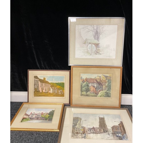 589 - Pictures and Prints - Phillip Burrows Smith, Queen Street, Derby, signed, watercolour, 34cm x 47.5cm... 