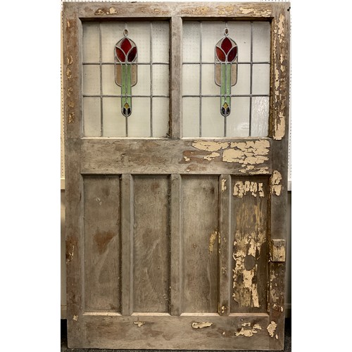 121 - Architectural salvage - A large, early 20th century, door - salvaged from the Royal Oak Inn, Tansley... 