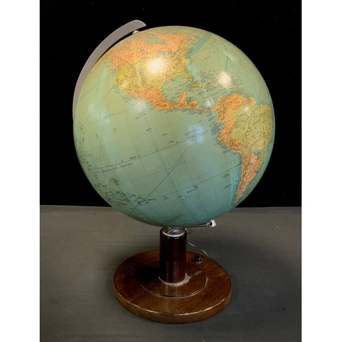 137 - A mid-century globe table lamp, 50cm high.