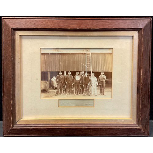 147 - A late 19th / early 20th century cabinet photograph, Hucknall Torkard Colliery workers, 34cm x 41.5c... 