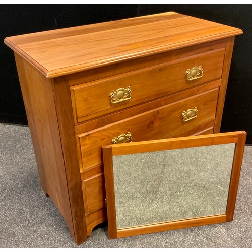 153 - An early 20th century walnut chest of three graduated long drawers, 82.5cm high x 91.5cm wide x 47cm... 