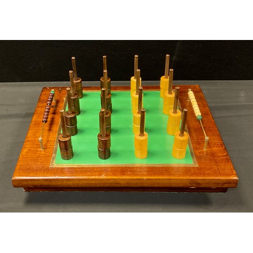 167 - A 20th century table top puzzle Game Quadrago (super Connect Four) with sixteen vertical rods and si... 