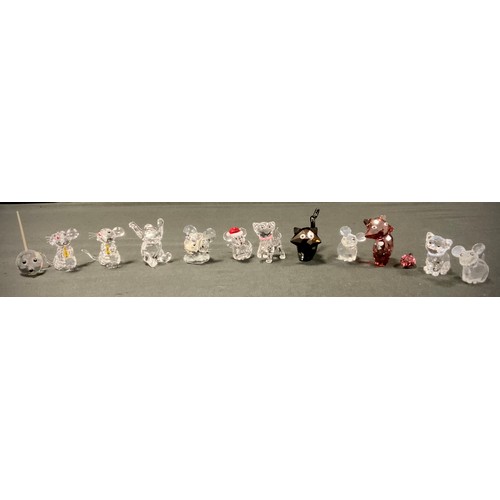 383 - Swarovski Crystal and silmilar models - animal including black cat,  red cat,  playful kittens, mice... 