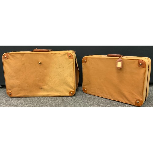 292 - Two Large Vintage Leather Suitcases, 73cm x 47cm, and 63cm x 42cm, (2).