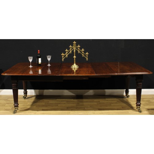 1246 - A 19th century mahogany extending dining table, in the manner of Gillows of Lancaster and London, ro... 