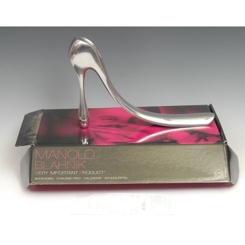 1851 - A Manolo Blahnik for Habitat, Very Important Product cast aluminium stylised shoehorn, as an elongat... 