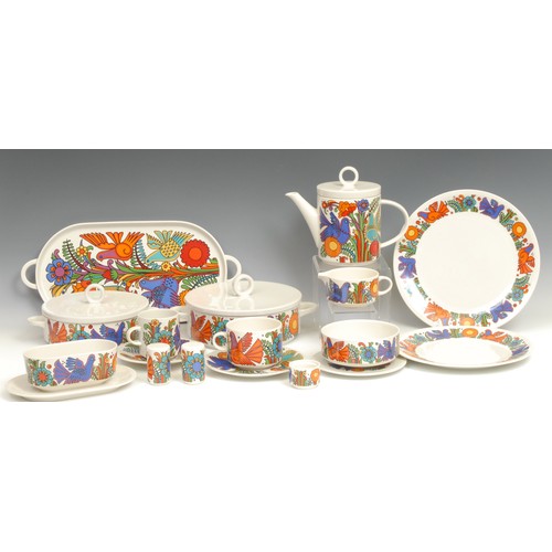 275 - A Villeroy & Boch Acapulco pattern dinner and tea service, designed by Christiane Reuter, printed wi... 