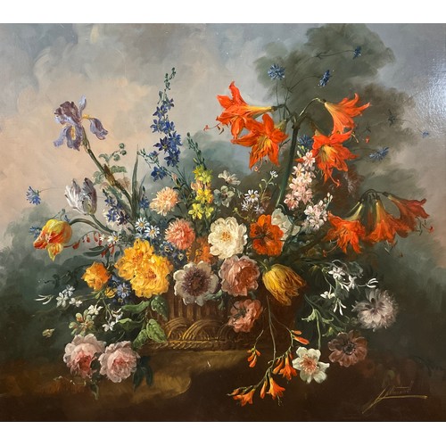 1194 - Marterell (20th century Continental School), 'Still-Life, Summer Flowers', signed, oil on canvas, 73... 