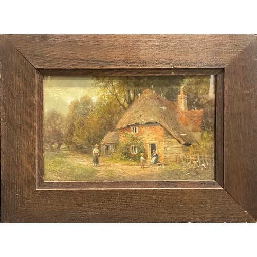 1125 - Frank Gresley (1855 - 1936)
A Visit to Grandma
signed, oil on panel, 12cm x 20cm