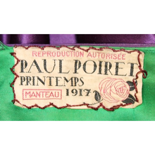 2548 - Vintage Fashion - a Paul Poiret (1879 - 1944) silk manteau, of Orientalist inspiration, the exterior... 