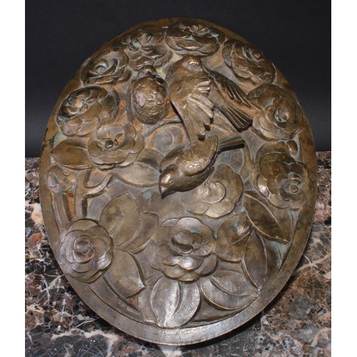 1494 - An early 20th century lost wax (cire perdue) bronze plaque, cast at the Valsuani foundry, probably 7... 