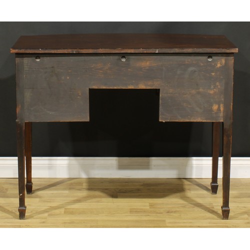 2127 - An Edwardian Regency Revival mahogany bow-centre sideboard or serving table, slightly oversailing to... 