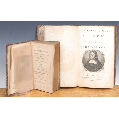 2828 - Literature, English – Milton (John), Paradise Lost: A Poem, Glasgow, Robert and Andrew Foulis, 1770,... 