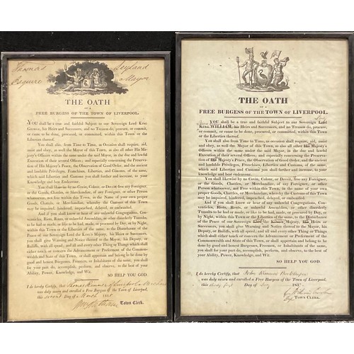 2693 - A George III proclamation poster, The Oath of a Free Burgess of the Town of Liverpool, Thomas Rimmer... 