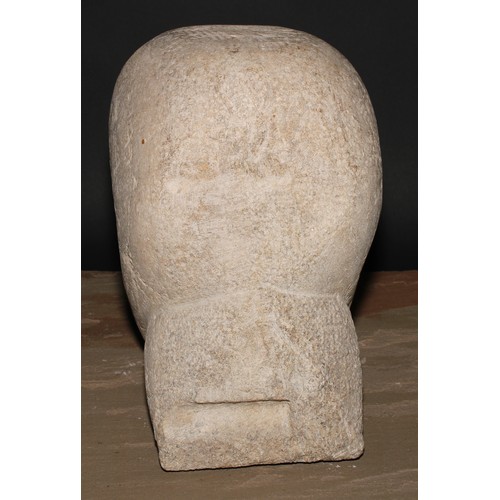 2101 - In the manner of Louis Crépeau, a stone portrait bust, 28.5cm high