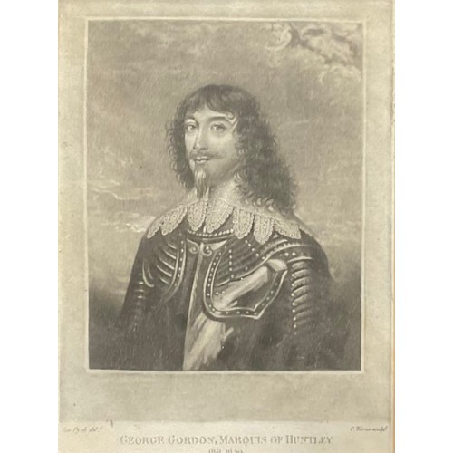 2159 - C. Turner, by, Sir Anthony Van Dyck, after, George Gordon, Marquis of Huntley, print, 14.5cm x 10.5c... 