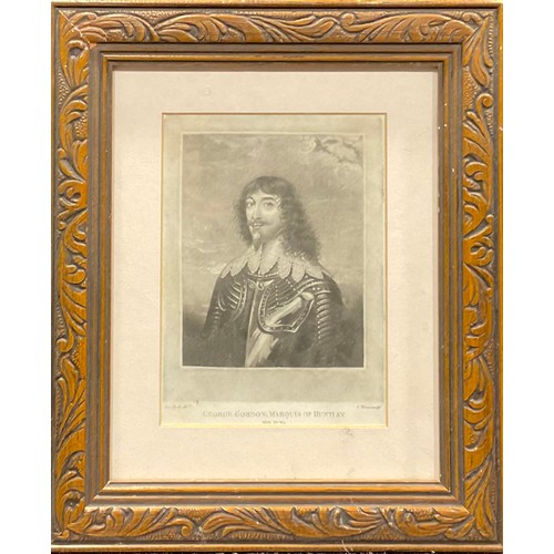 2159 - C. Turner, by, Sir Anthony Van Dyck, after, George Gordon, Marquis of Huntley, print, 14.5cm x 10.5c... 